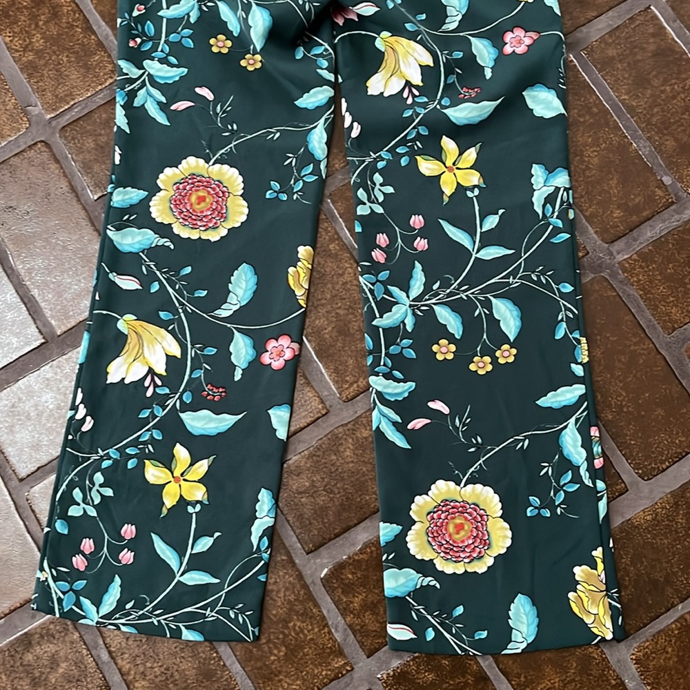 LOFT Green Multicolor Floral Print Trouser Pant - Picture 11 of 13